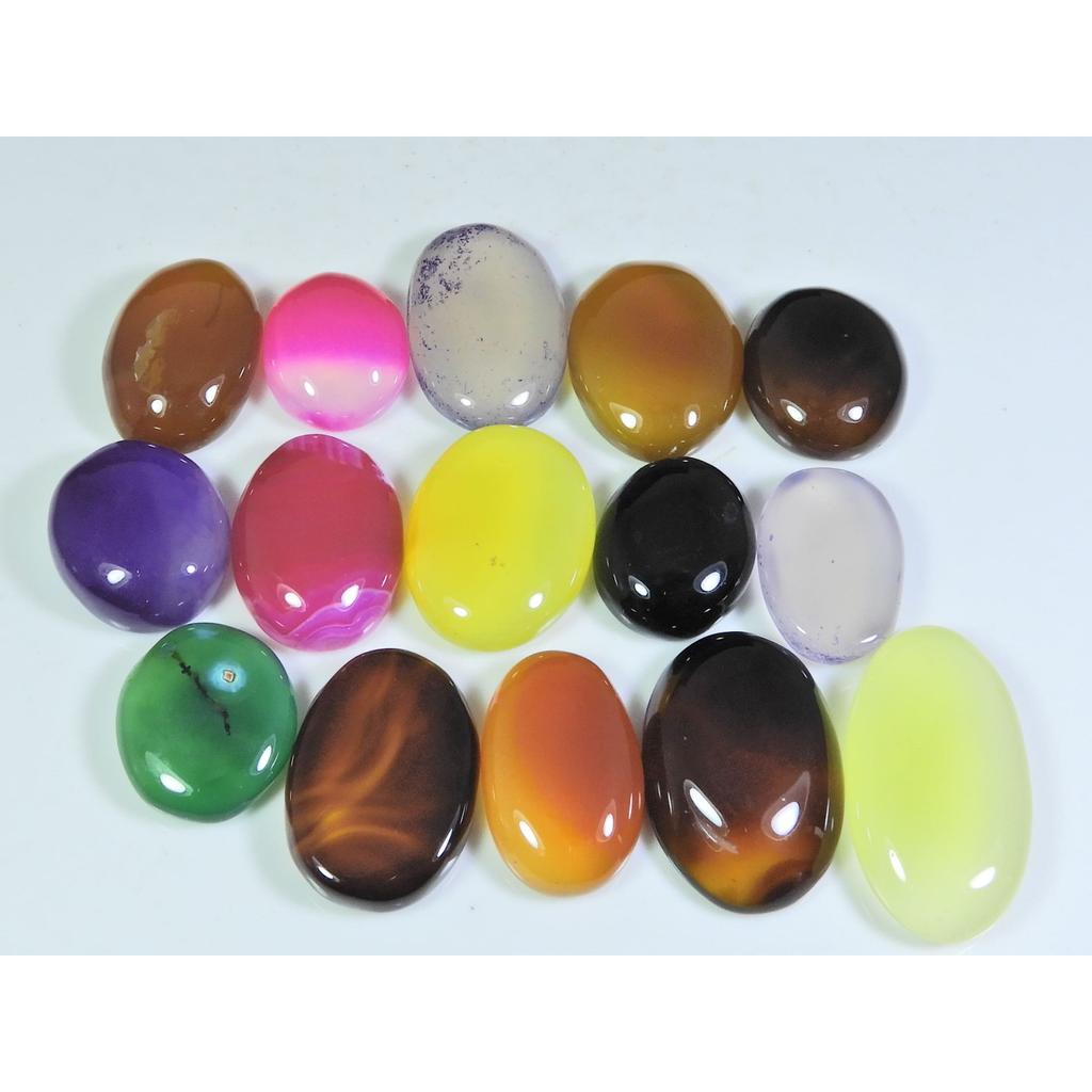 276Cts. Natural Onyx Agate Ring Size Oval Cabochon Loose Gemstone 15Pcs Lot A-649