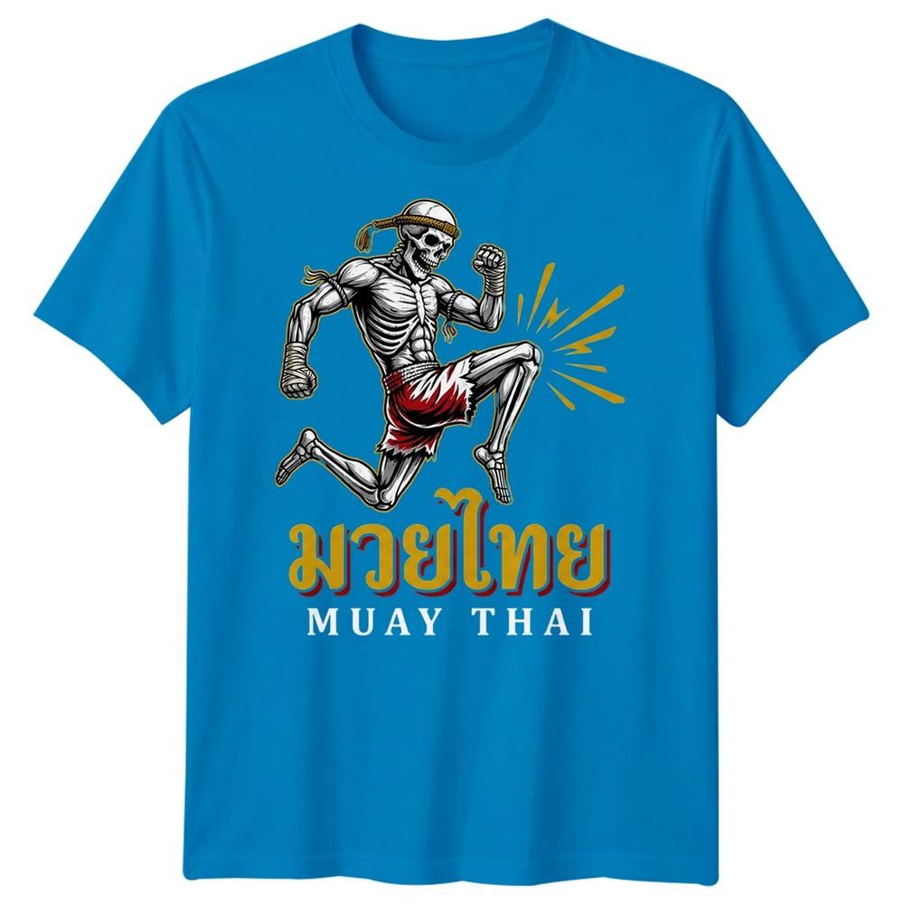 Muay Thai Skeleton Mma Unisexs T Shirt Mixed Martial Arts Cotton Graphic Tee