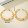 Extra-Large Gold Bamboo Hoops: Bold European & American Style Earrings for Hiphop, Street Dance, and Nightclub Fashion.