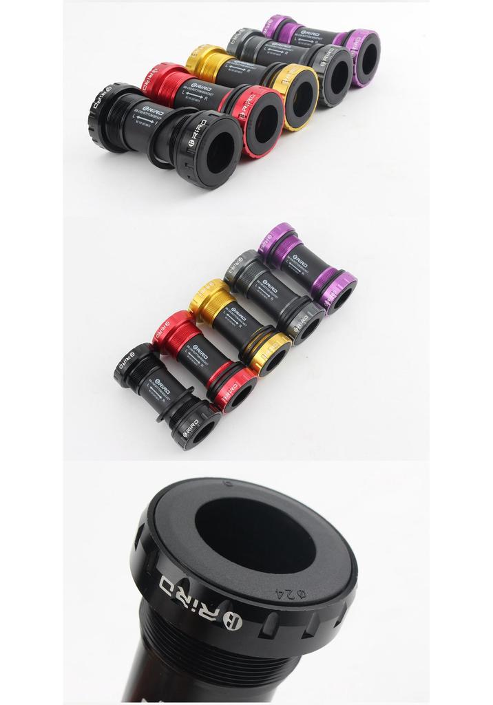RIRO BB68 Ultra-light Ceramic Bearing Bicycle Bottom Bracket Crankset, Threaded Hollow Design.