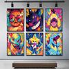 Pokemon Home Decoration Canvas Painting HD Anime Colorful Poster Figure Squirtle Gengar Pikachu Charmander Wall Art Picture Gift