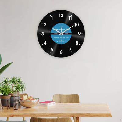 Backwards Clock, Hanging Wall Clock 12" Round Black Watch Decorative for Kids Room