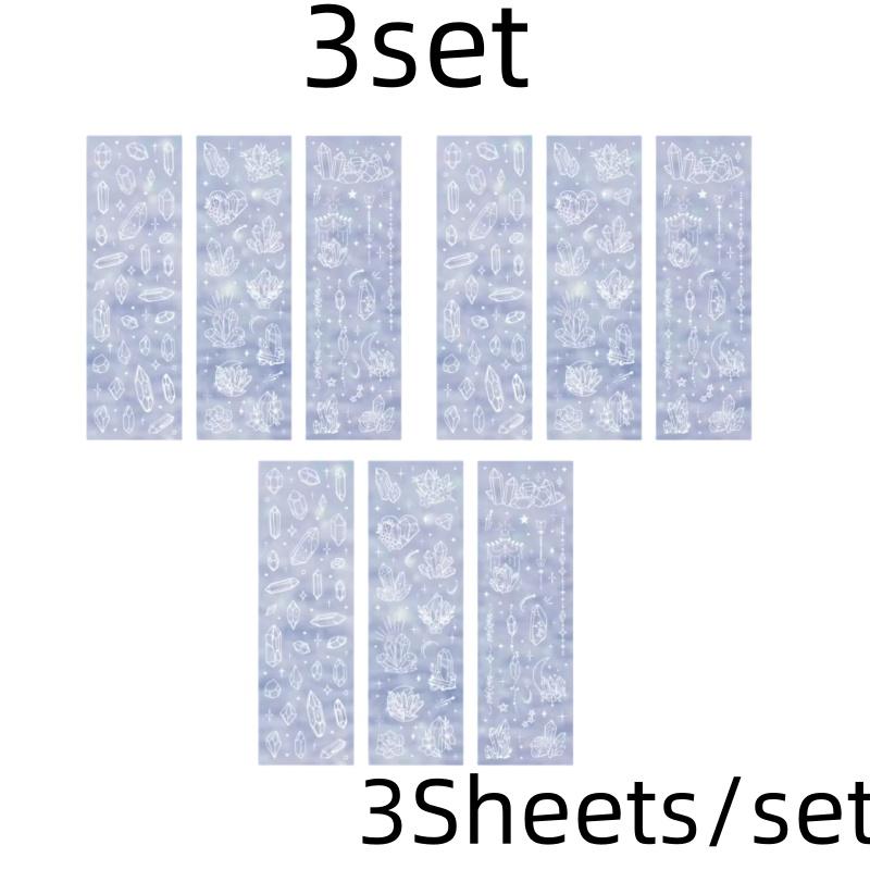 3 Sheets Butterfly Moon Star Stickers PET Transparent Decorative Stickers For Craft Album Journal Scrapbooking