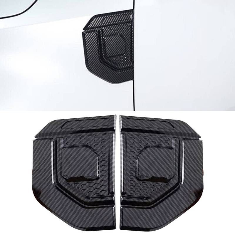 1 Pair Side Fender Vent Cover Trim Fit for Toyota Prado Land Cruiser Lexus GX 2024 Carbon Fiber Texture Style ABS