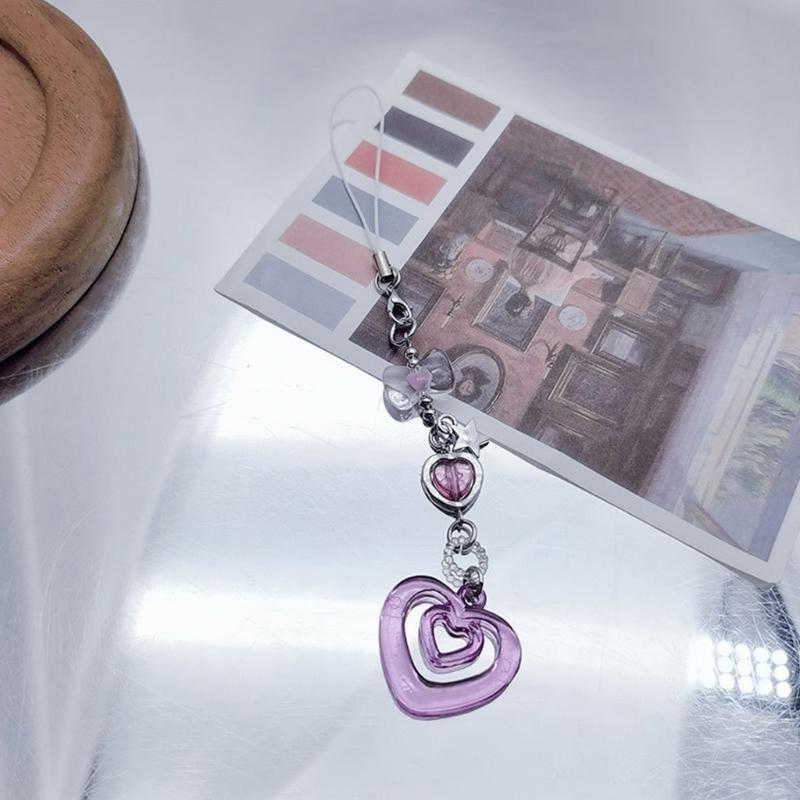 Trendy Phone Accessory Cute Phone Jewelry Dopamine Lovely Phone Pendants Alloy Acrylic Material Phone Charm for Phone