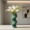 3D Printed Vases for Floral Display, Sculptural Wavy Striped Plastic Decors Decorative Flower Holder for Desk, Shelf, Entryway Styling