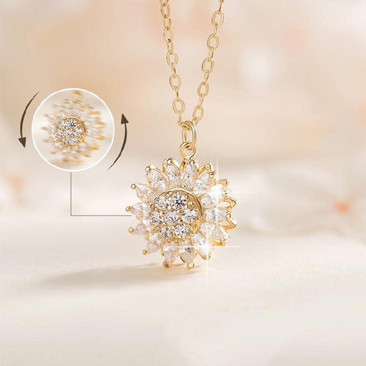 Zircon Necklace Can Be Turned Pendant Clavicle Chain Campus Style Simple Jewelry