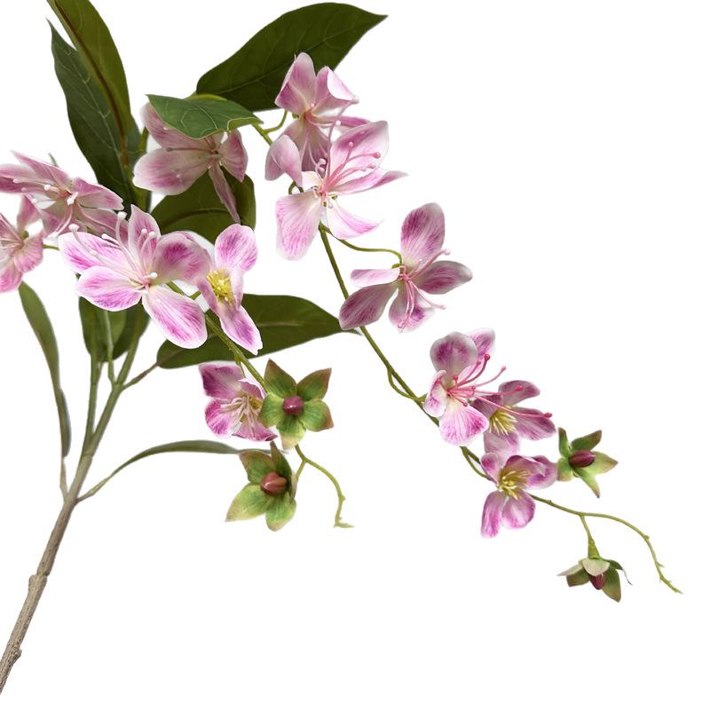 Arranjo de Flores de Jasmim em Crepe de Luxo - Adereço de Decoração para Interiores