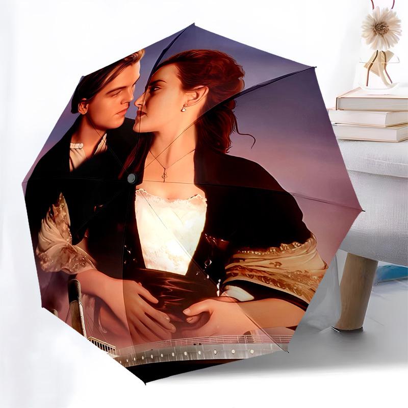 Love, Titanic Automatic Opening and Closing, 8 Rib Structure Portable Umbrella, Suitable for Men and Women In All Seasons Perfect Gift for