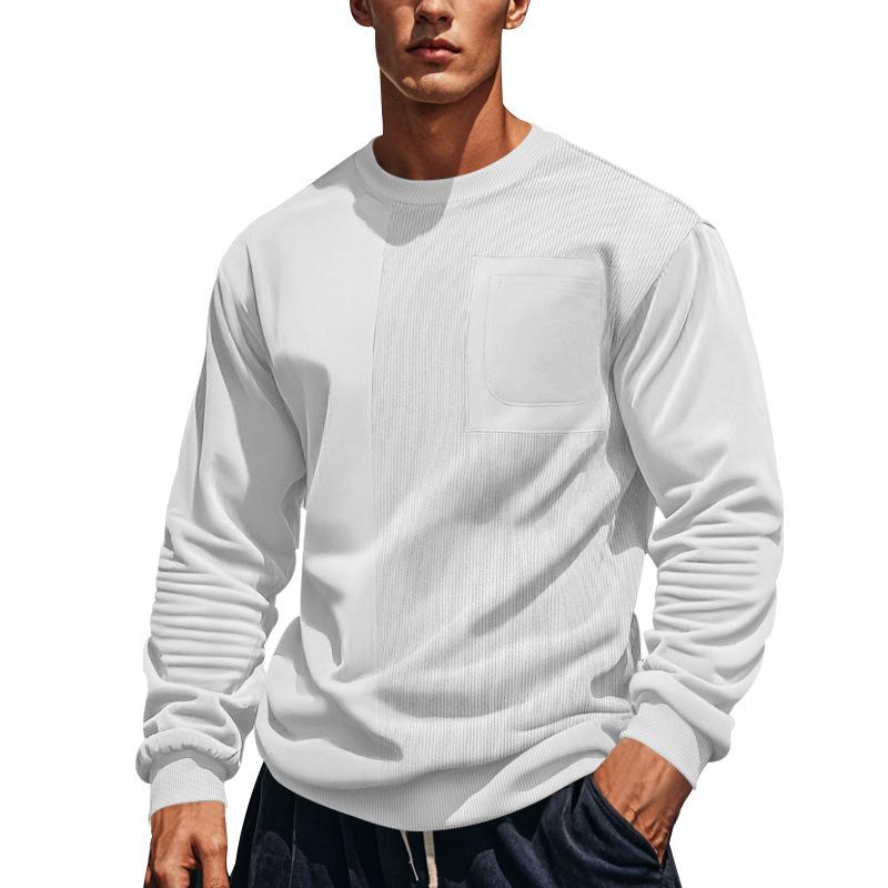 Autumn and Winter New American Splicing Crew Neck Men's Casual Sweater