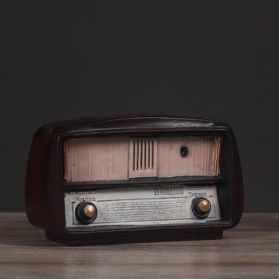 Vintage Radio Ornament Desktop Decor Gift Model Statue Resin Figurine for Living Room Cabinet