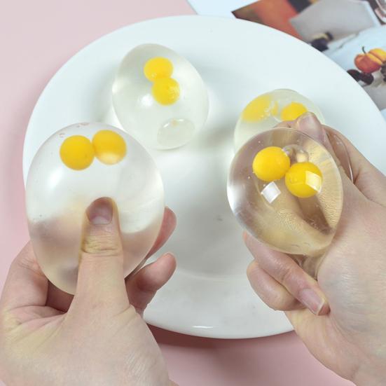 Boredom Relief Stress Ball Transparent Egg Toy, Clear Squeeze Fidget Durable Squeezing Toy Sensory for & Anxiety Relieving