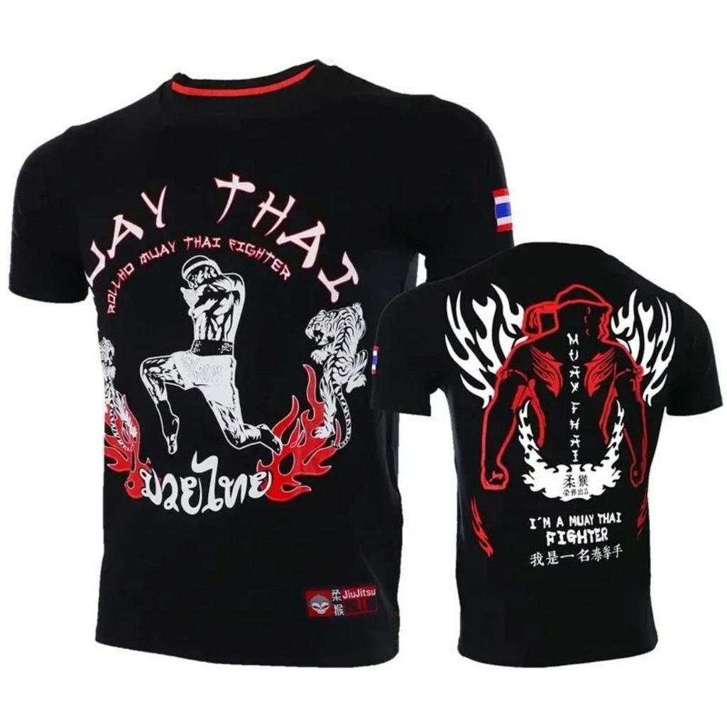 2025 Nové Letní 3D Muay Thai Potisk Tričko Módní Sportovní Posilovna Krátký Rukáv Pánské Cool Hip Hop Oblečení Pánské Tričko Top
