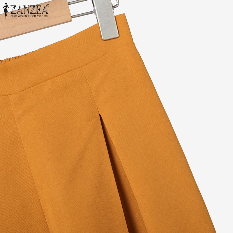 ZANZEA Women 3/4 Sleeve Blouse and Wide Leg Pants Casual Two Piece Suit Sets