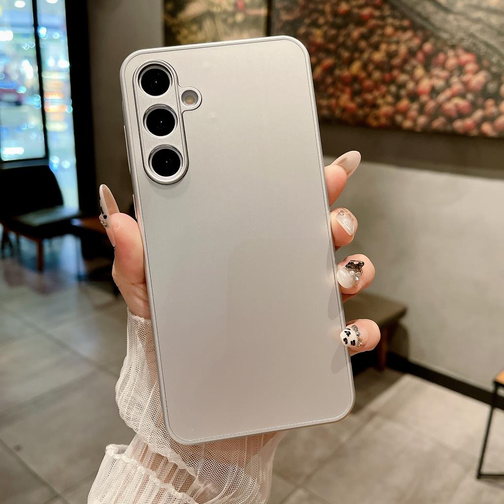 Luxury AG Matte Tempered Glass Case For Samsung S25 S24 S23 FE S22 S21 Ultra Plus A55 A54 A53 A52 A14 A72 A71 Note 10 20 Cover