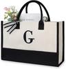 Large-Capacity Fashion Tote: Film-Coated Spliced Canvas Handbag