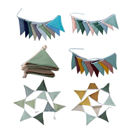 Vimpelbanner Vimpelflagg Barneromsgirland Stoff Babybanner Trekantvimpler Streamers