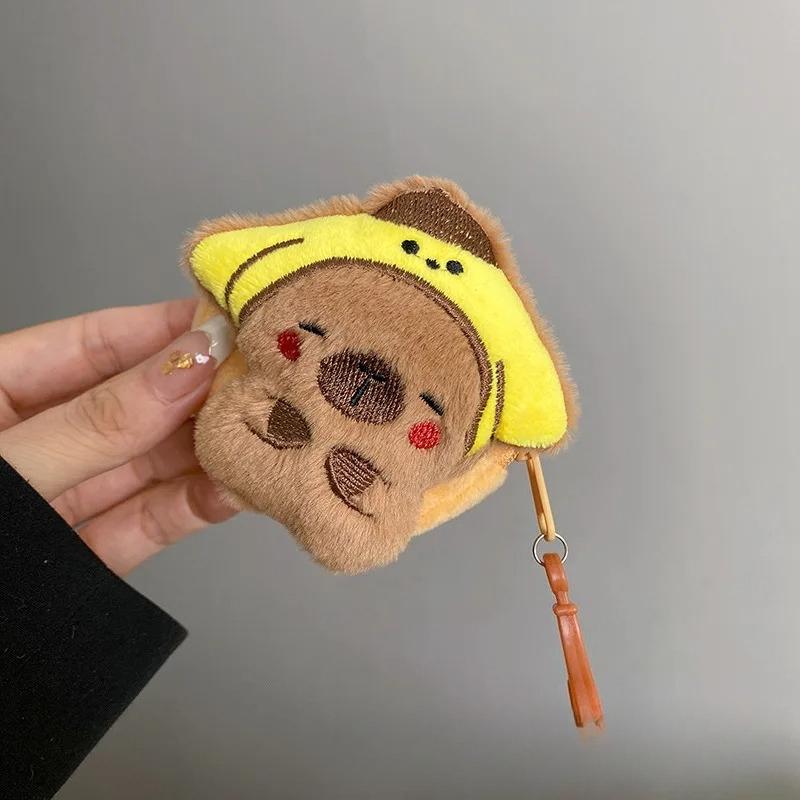 Kawaii Animal Plush Coin Purse for Children Portable Mini Pocket Earphone Key Lipstick Organizer for Girl Protector for AirPod