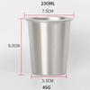 Stilbecher für Milchshakes aus 304 Edelstahl mit breiter Basis 230/360/500/600ml