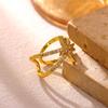 Geometric Knot Gold Color Rings For Women Wedding CZ Leaf Ring Punk Star Personalization Open Anillos Birthday Jewelry Her Gift