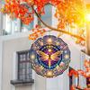 Bohemian Mandala Dragonfly Wind Spinner - 2D Stainless Steel Garden Art, Handcrafted Floral Metal