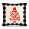 Christmas Checkered Red Letters Digital Printing Short Plush Pillow Covers For Car Sofa Office Cushion Cover Home Goods