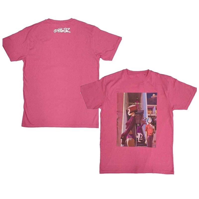 Summer (Virtual Band) Gorillaz Hip-Hop American Retro Polyester Casual Short-Sleeved Round-neck T-Shirt