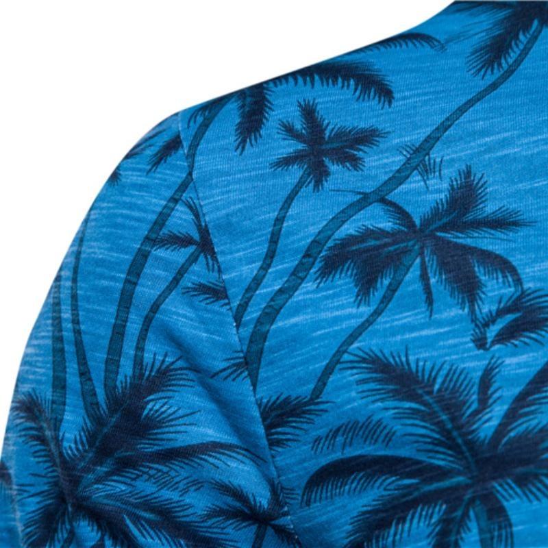 Hawaii Style T-shirts Men O-neck Casual High Quality Beach Mens T Shirt New Summer 100% Cotton Printed Top Tees Men