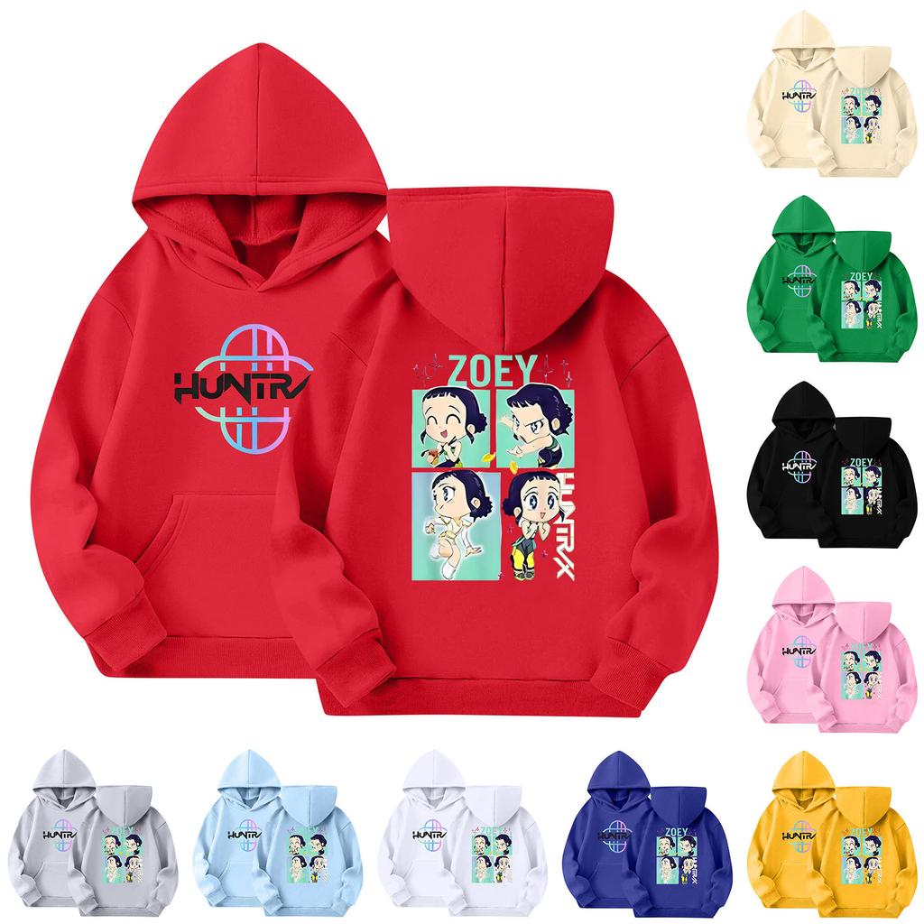 Dětská mikina s kapucí Chlapecká a dívčí módní potištěná mikina s dlouhým rukávem