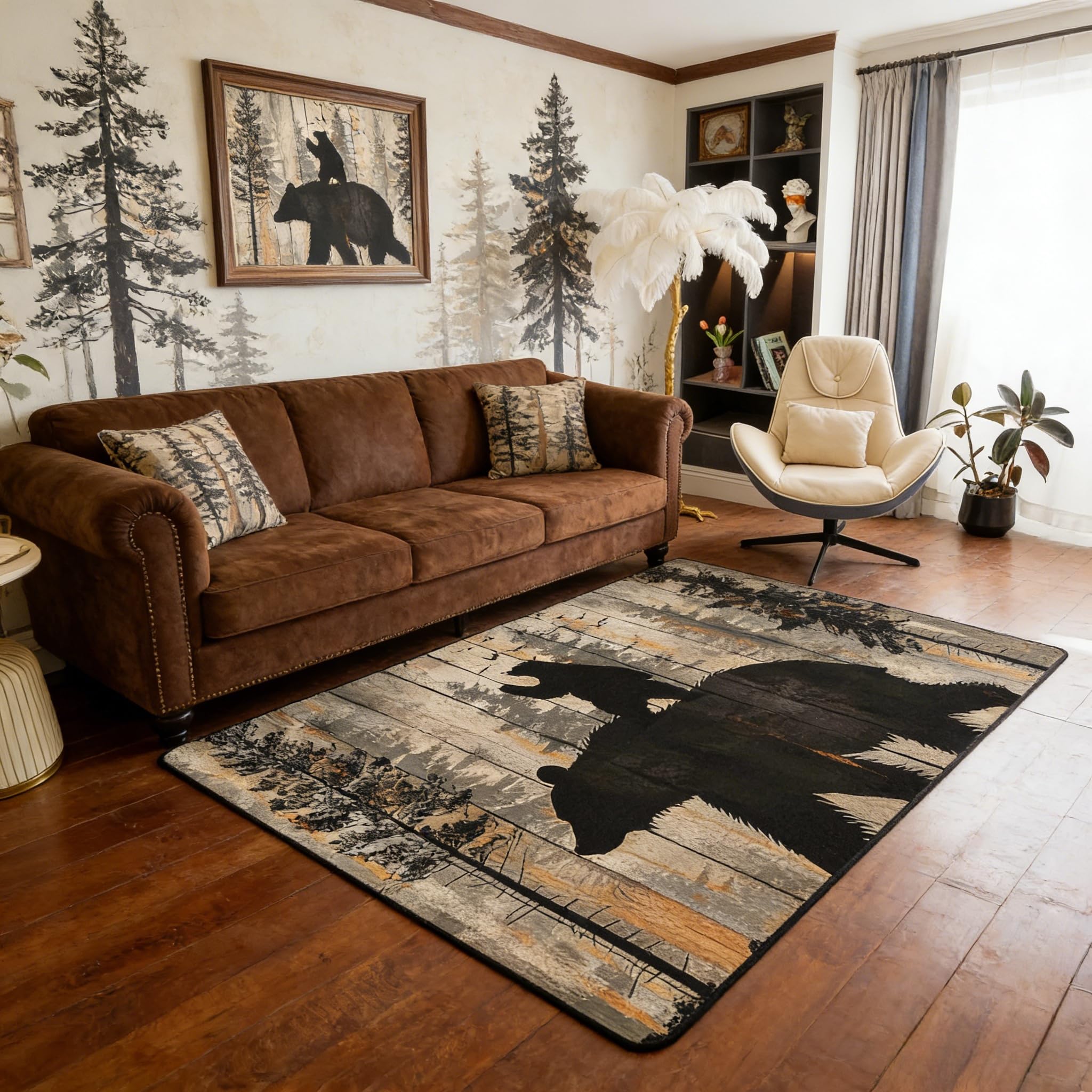 Erosebridal Farmhouse Deer Area Rug 5x7