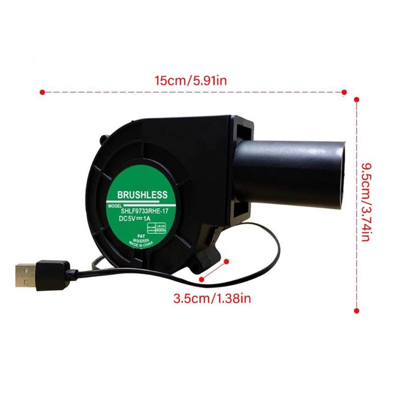 USB Operated Blower Tool Efficient Fireplaces Ignition Outdoor Heating System Maintenance 4000RPM Air Blower