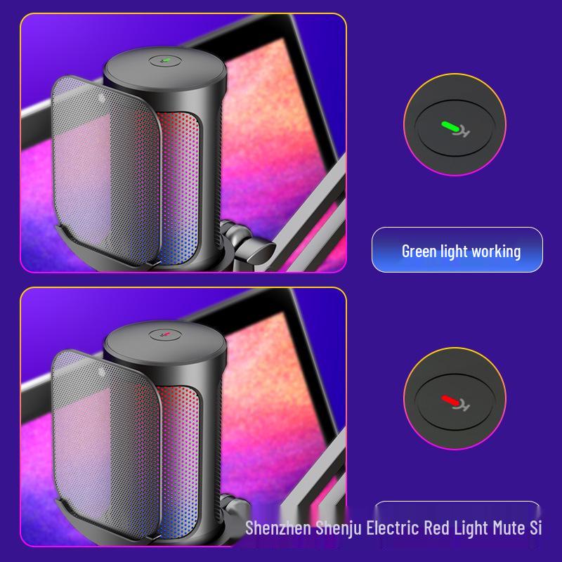 RGB USB Condenser Mic for Gaming, Streaming, and Singing