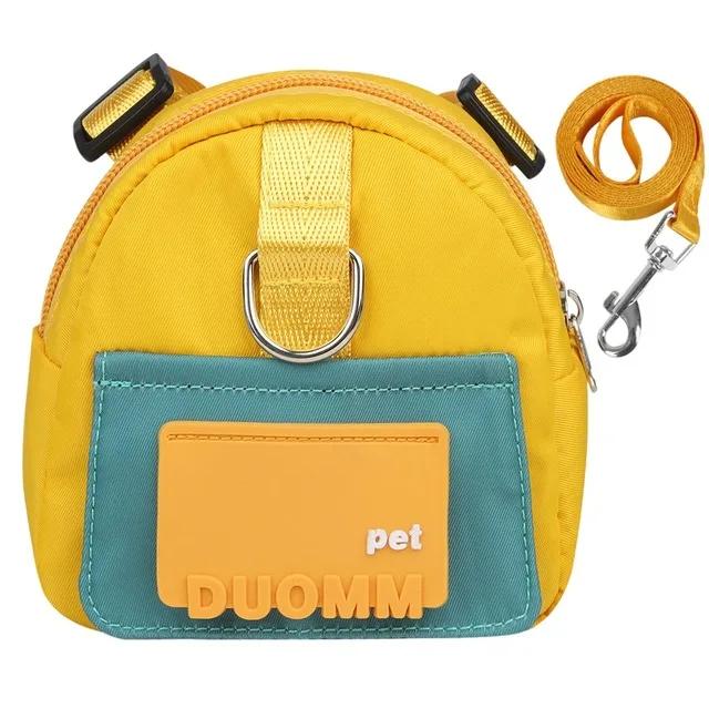 Stylish Pet Backpack with Integrated Harness Collar Perfect for Outdoor Adventures Includes Dog Training Easy Poop Bag Storage