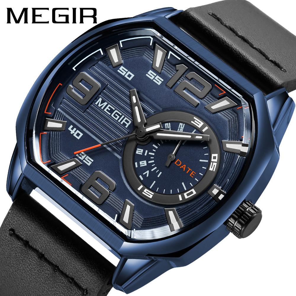 Men'S Watch, Innovative Square Sports Watch Waterproof Luminous Leather Men'S Watch 2201