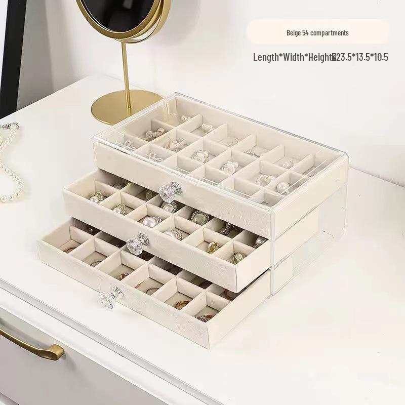 Schmuckaufbewahrungsbox mit hoher Kapazität und Oxidationsschutz für Ohrringe, Halsketten und Armbänder – Großes High-End-Design