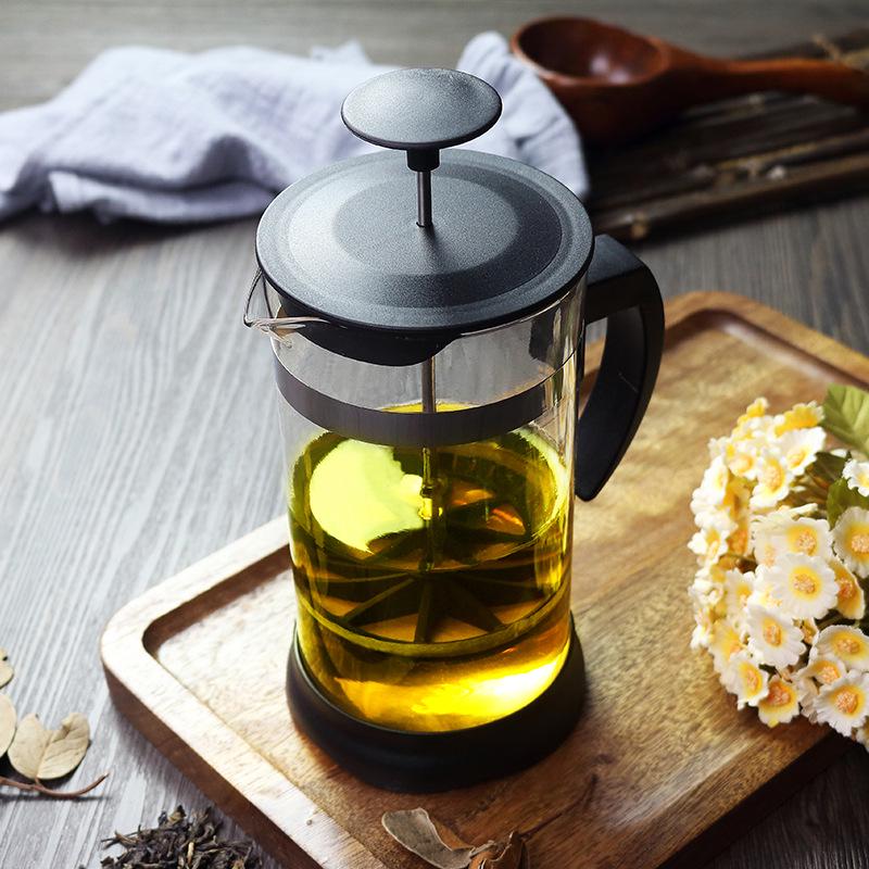 Glass French Press Coffee & Tea Infuser with Creative Floral Design 1000ml