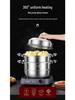 Large 304 Stainless Steel Three-Layer Household Steamer for Induction and Gas Stoves