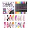 Doppelspitzen-Nagelkunst-Marker-Set 12er-Pack 24 Farben Wasserbasiert Schnelltrocknend Ungiftig Acrylfarbe Stifte für Nageldesign und DIY-Dekoration