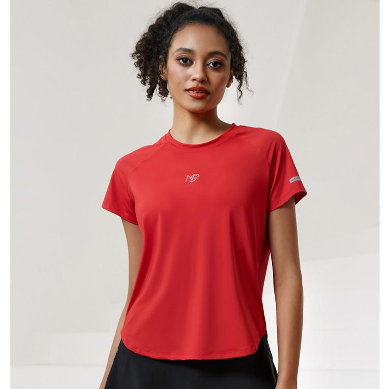 Damen Schnelltrocknendes Reflektierendes Mesh-Top - Atmungsaktives Rundhals Kurzarm für Laufen & Aerobic