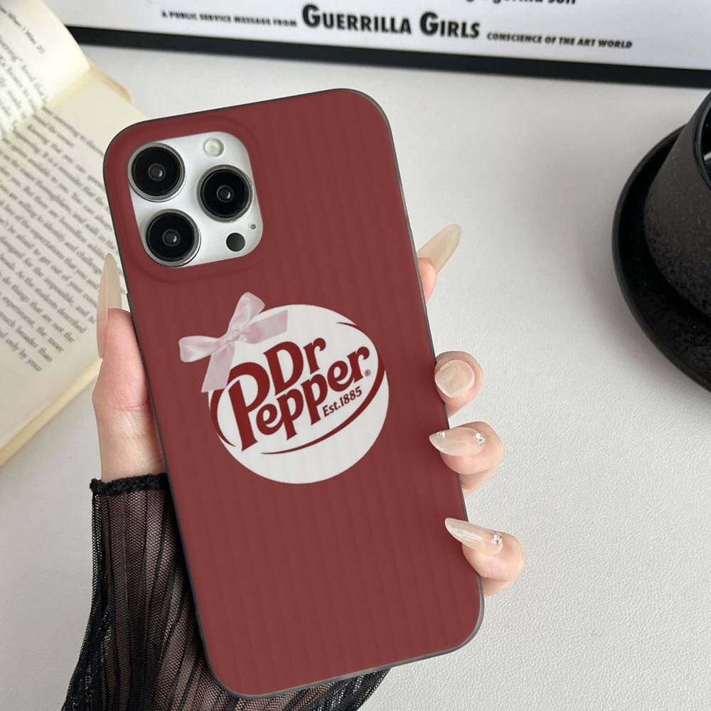 

Soft Drink Brand Dr Pepper Phone Case For IPhone 11 12 13 14 15 16 17 Pro Max PLUS Pro Wave Corrugated Silicone Case iPhone 16