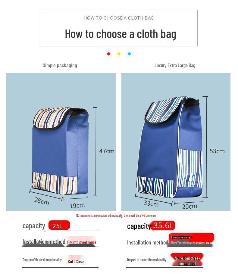 Leichter, faltbarer Einkaufswagen mit Griff