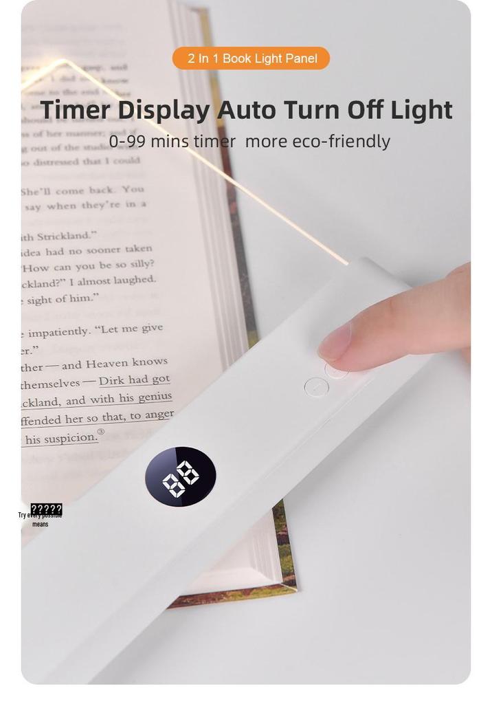 Rechargeable LED Flat Reading Lamp F17 - Portable Dormitory Bedroom Night Light