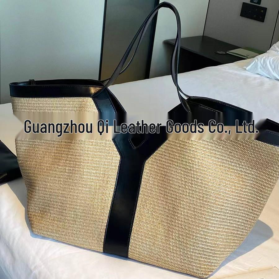 Cross-border Exclusive: Horizontal Woven Soft Leather Accordion Shoulder Bag for Women
