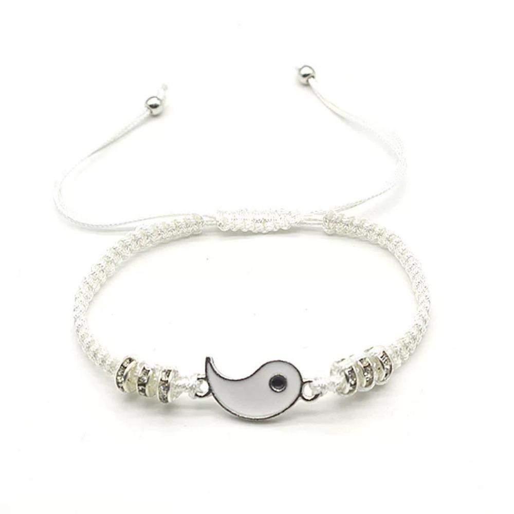 2pcs Tai Chi Yin Yang Couple Bracelet for Lover Handmade Woven Baided Rope Adjustable Bracelets Friendship Bangles Jewelry Gift