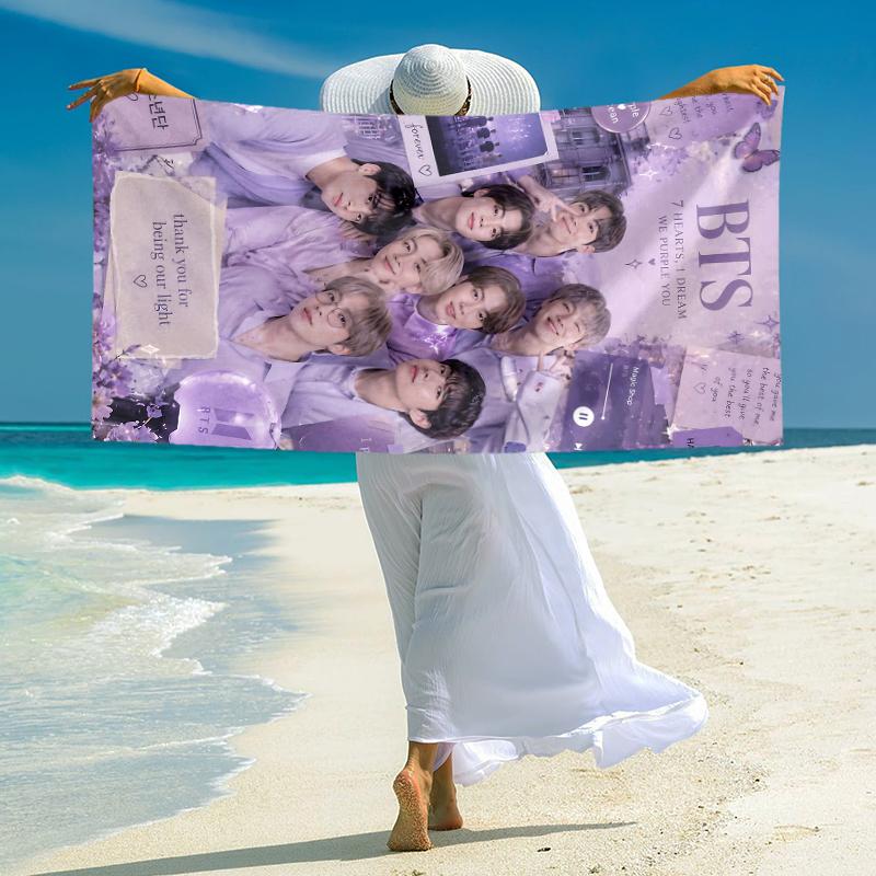 Bts Mitglieder Collage Handtuch Groß Schnelltrocknend Mikrofaser weich S-Quadrat Hosen-s Strandhandtuch für Reise Fitness Baden Camping. 0730s138
