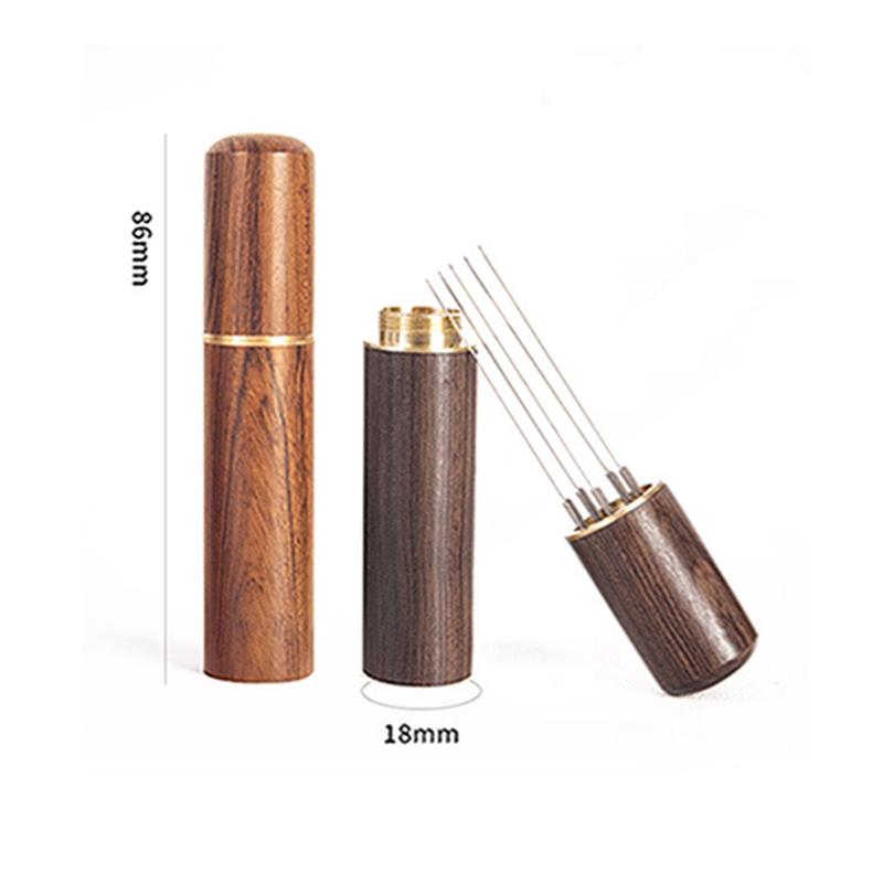 6 Needle Coffee Powder Tamper Espresso Coffee Stirrer Coffee Accessories Wood Handle Distributor Cafe Tool Barista