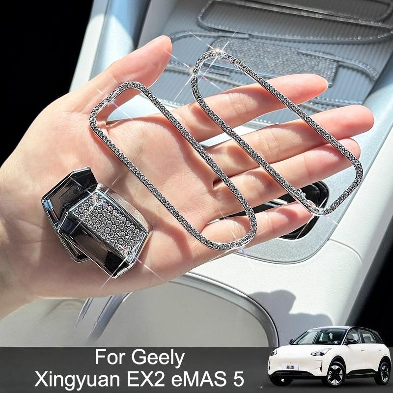 For Geely Xingyuan EX2 eMAS 5 2026 Car Air Vent Frame Diamond Letter Emblem Sticker Decoration Interior Accessories