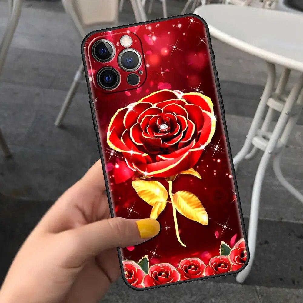 Husa de telefon cu flori de lux trandafiri pentru iPhone Samsung Galaxy Redmi Xiaomi Oppo OnePlus Note SA 7 8 9 10 11 12 13 14 20 21 22 23 53 54 Pro Max Plus Ultra