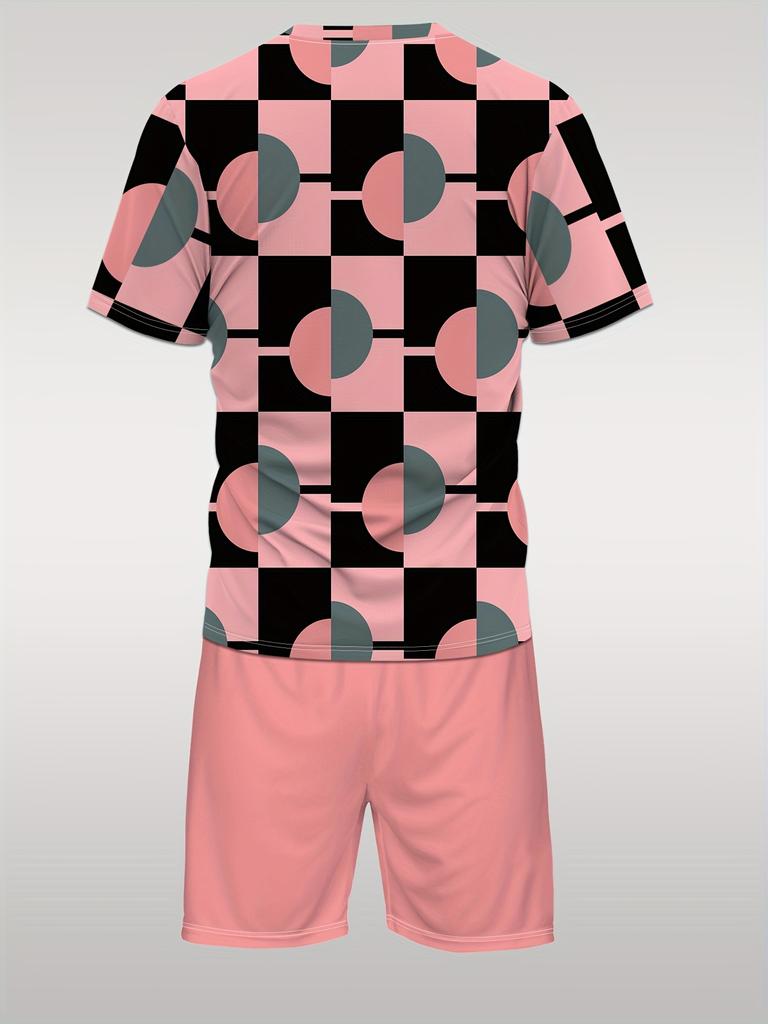 Men's Fashion Casual 3D Print Short Sleeve T-Shirt and Shorts Set