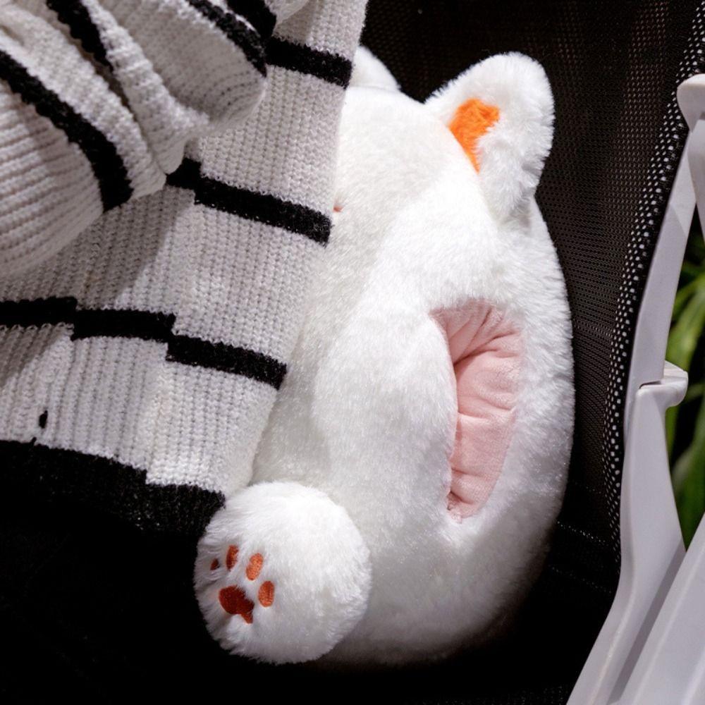 Smile White Cat Plush Pillow PP Cotton Black Cat Plush Doll  Birthday Christmas